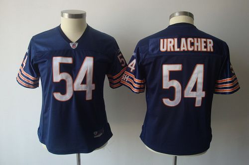 Bears #54 Brian Urlacher Blue Women's Team Color Stitched NFL Jersey - Click Image to Close